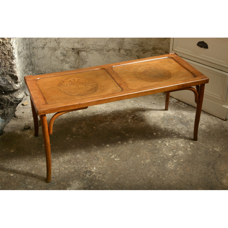 Vintage wooden bistro bench