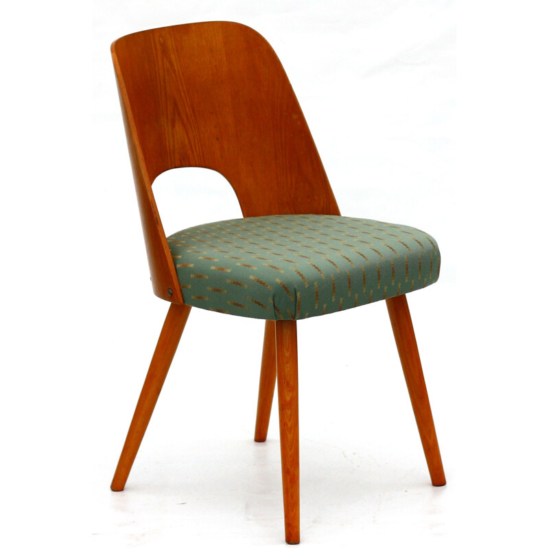 Ton wooden and fabric chair, Oswald HAERDTL - 1960s