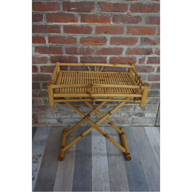 Folding rattan trolley vintage 1960