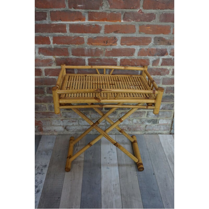 Folding rattan trolley vintage 1960