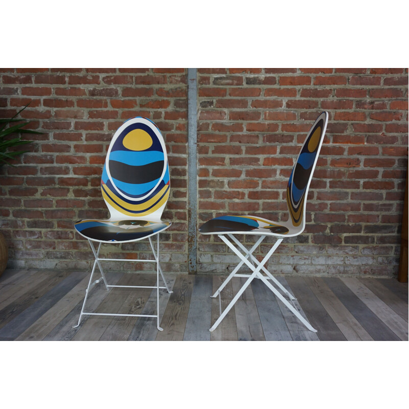 Pair of vintage chairs model Haute Couture design Christian Lacroix