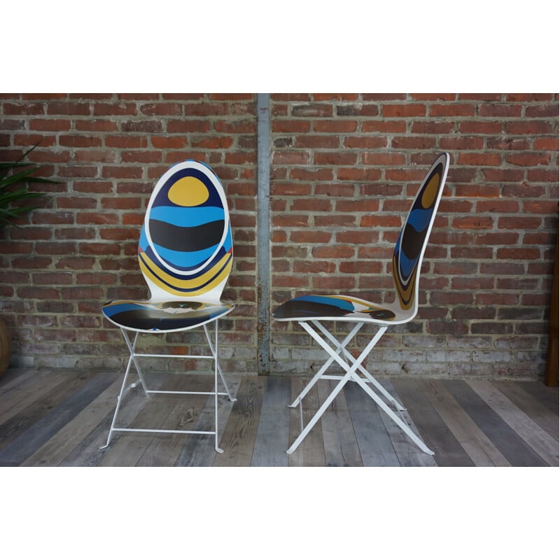 Paire de chaises vintage modèle Haute Couture design Christian Lacroix