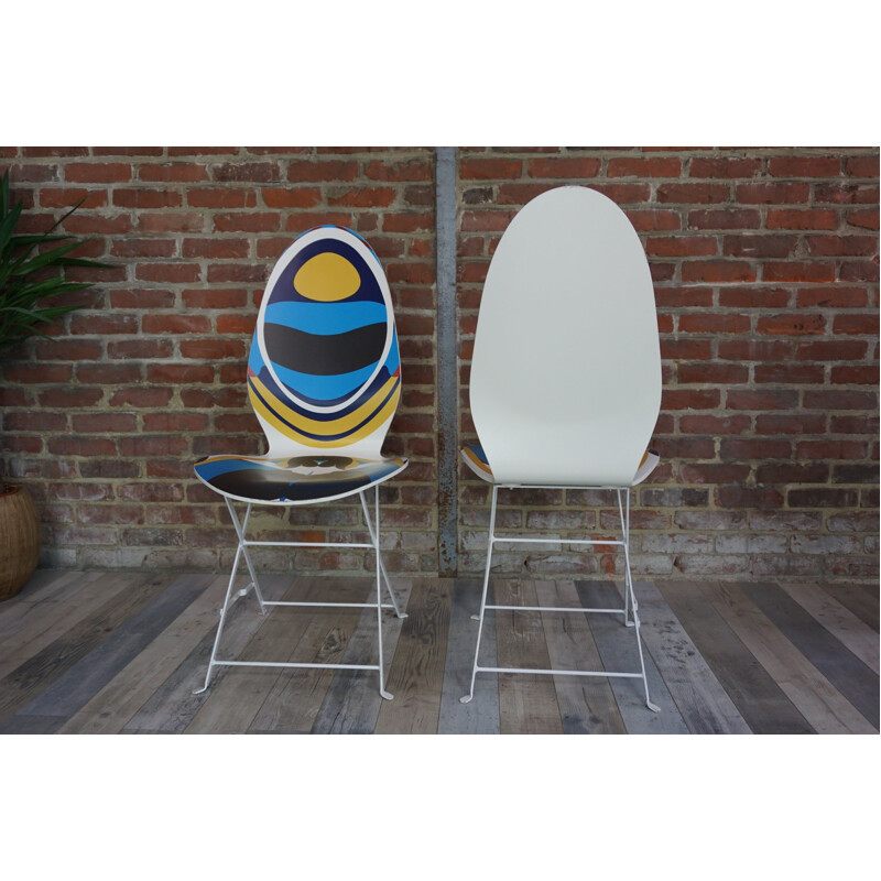 Pair of vintage chairs model Haute Couture design Christian Lacroix