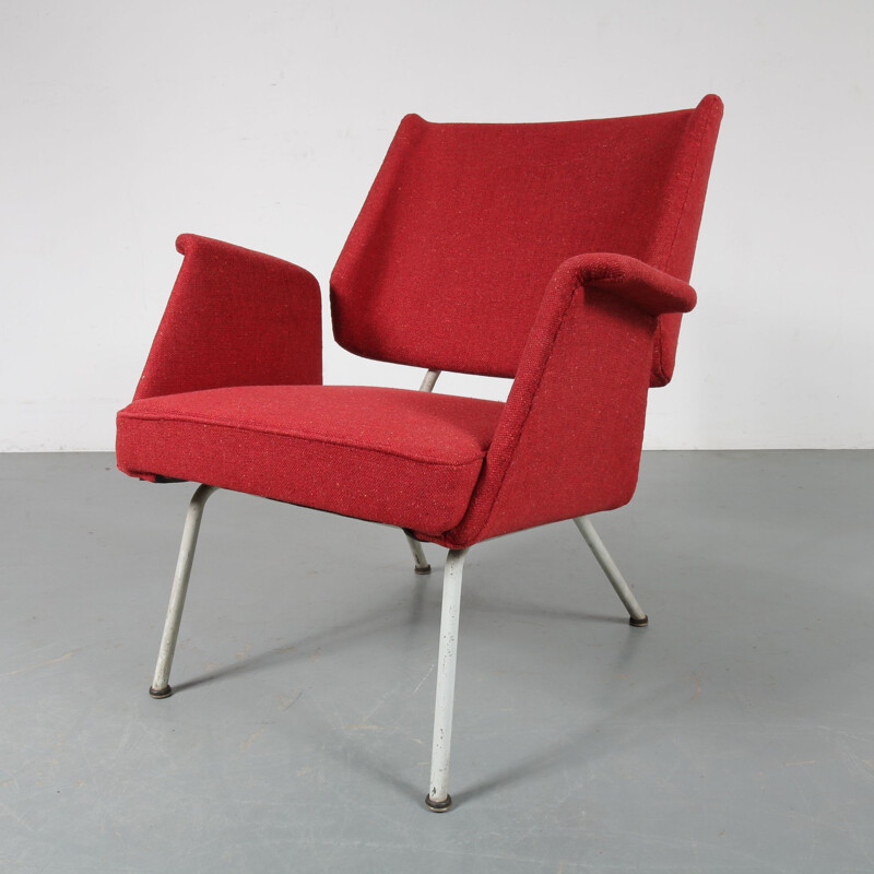 Vintage unique German lounge chair designed by Herbert Hirche, manufactured by Walter Knoll in Germany 1956