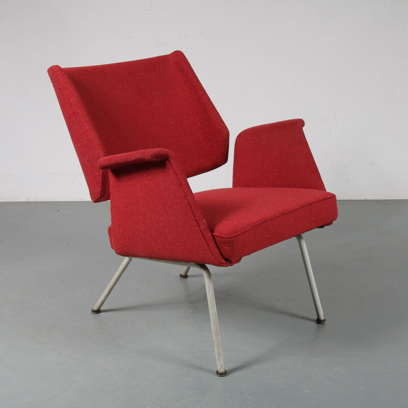 Vintage unique German lounge chair designed by Herbert Hirche, manufactured by Walter Knoll in Germany 1956