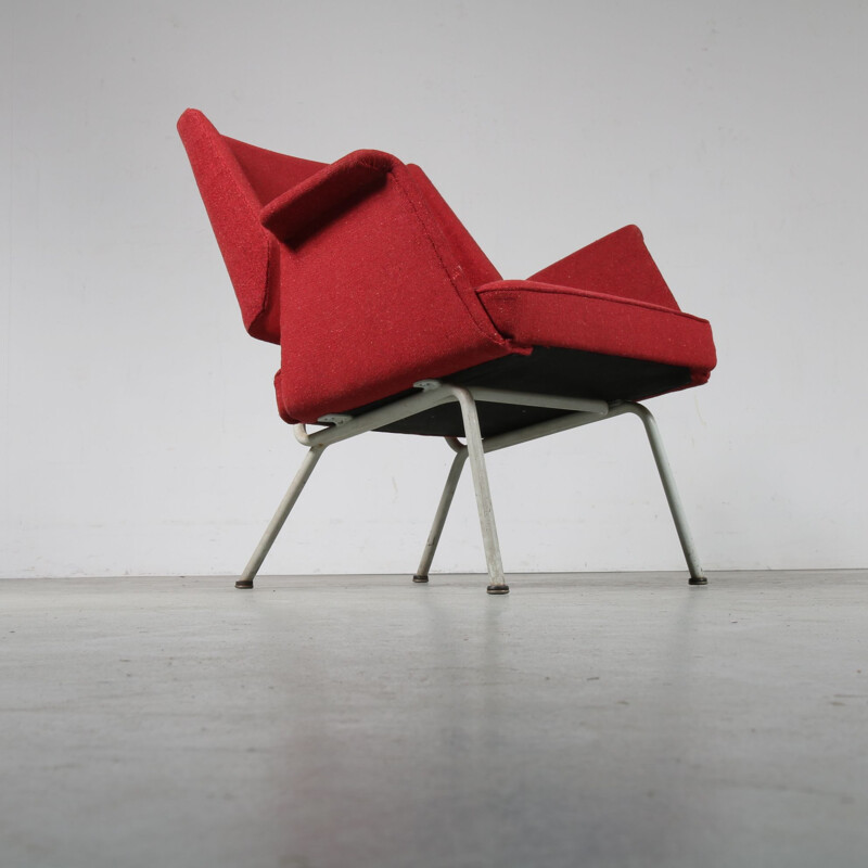 Sillón alemán de época único diseñado por Herbert Hirche, fabricado por Walter Knoll en Alemania 1956