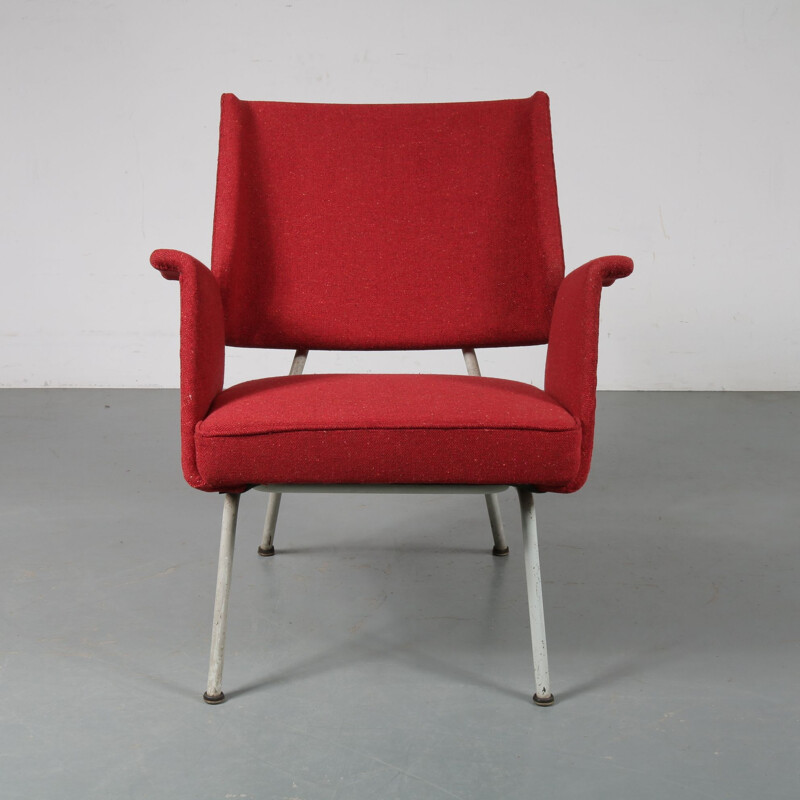 Sillón alemán de época único diseñado por Herbert Hirche, fabricado por Walter Knoll en Alemania 1956