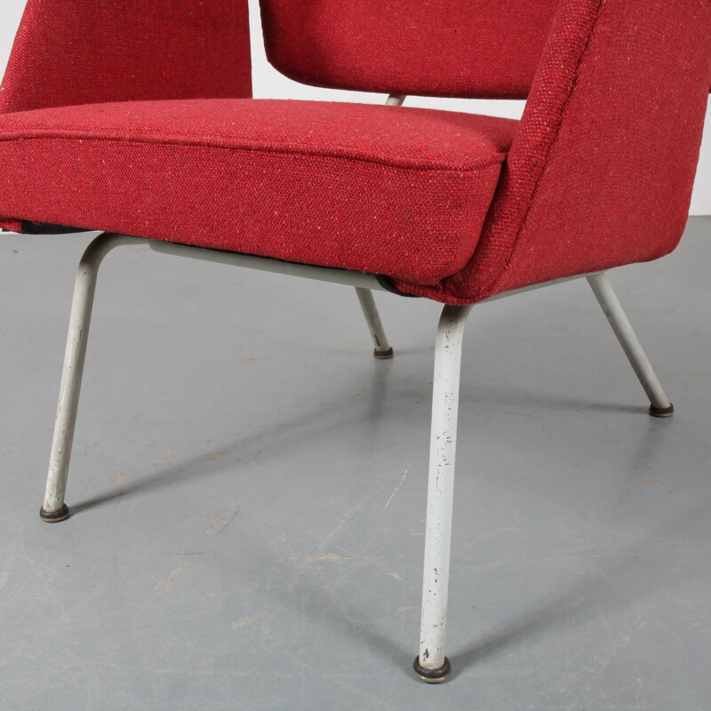 Vintage unique German lounge chair designed by Herbert Hirche, manufactured by Walter Knoll in Germany 1956