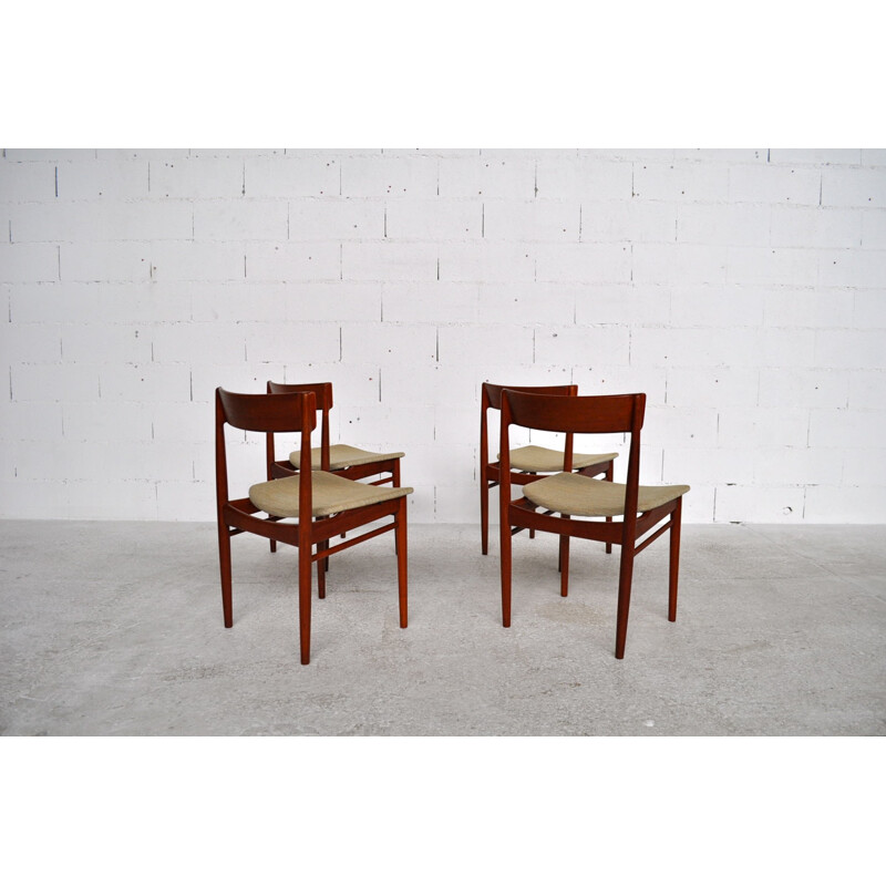 Brande Mobelfabrik set of 4 dining chairs, Henry R. HANSEN - 1960s