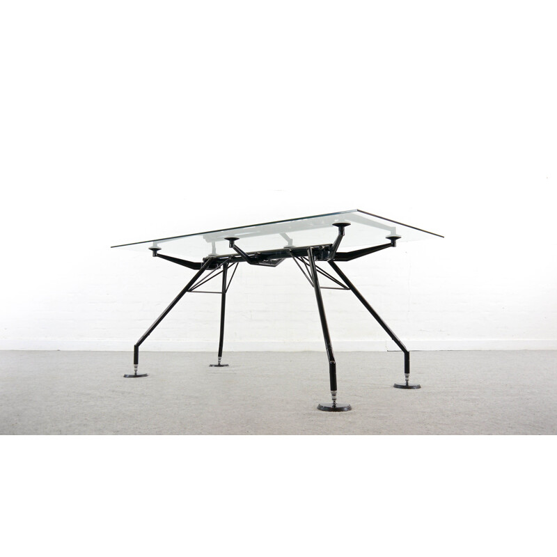 Vintage Nomos Black table by Norman Foster for Tecno, Italy, 1986