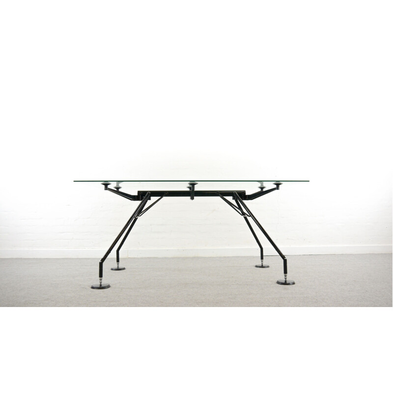 Vintage Nomos Black table by Norman Foster for Tecno, Italy, 1986