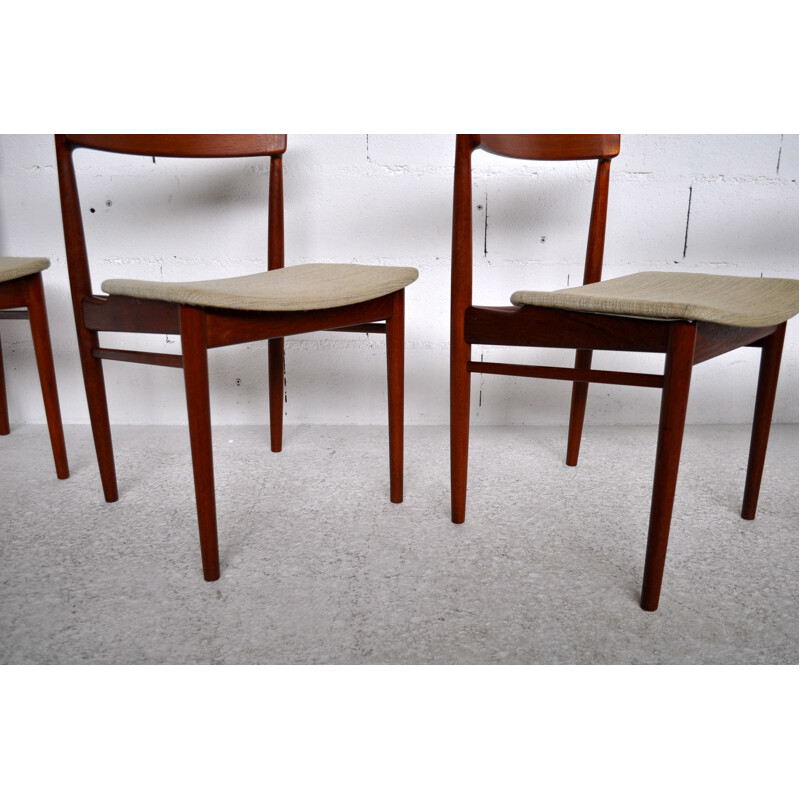 Brande Mobelfabrik set of 4 dining chairs, Henry R. HANSEN - 1960s