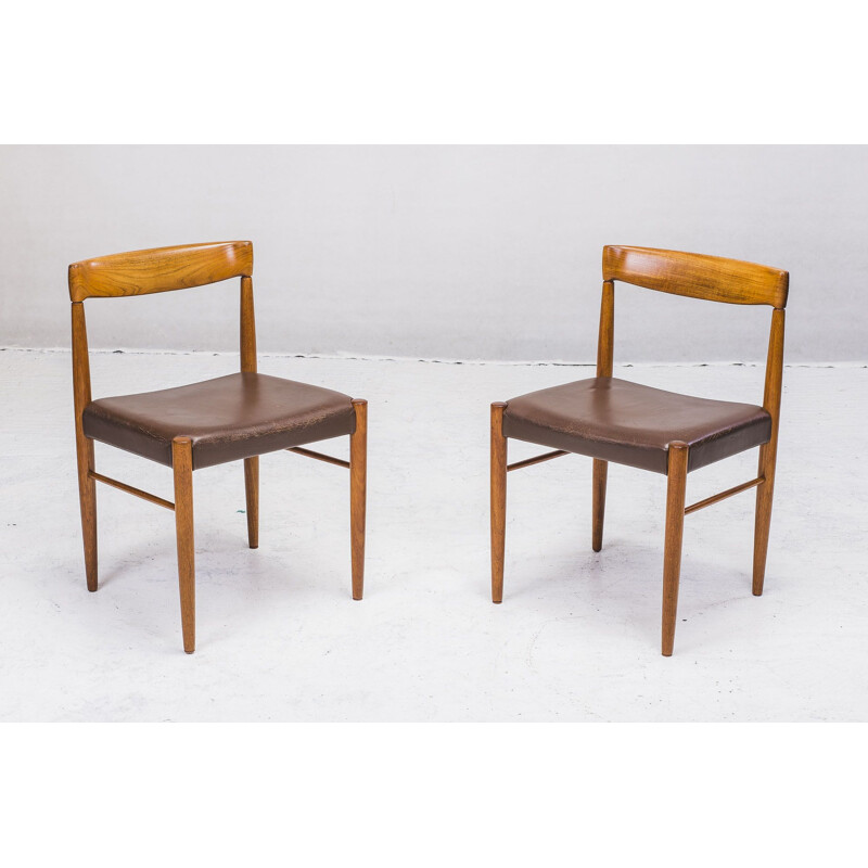 Lot de 2 chaises à repas en teck vintage par HW Klein pour Bramin, 1960