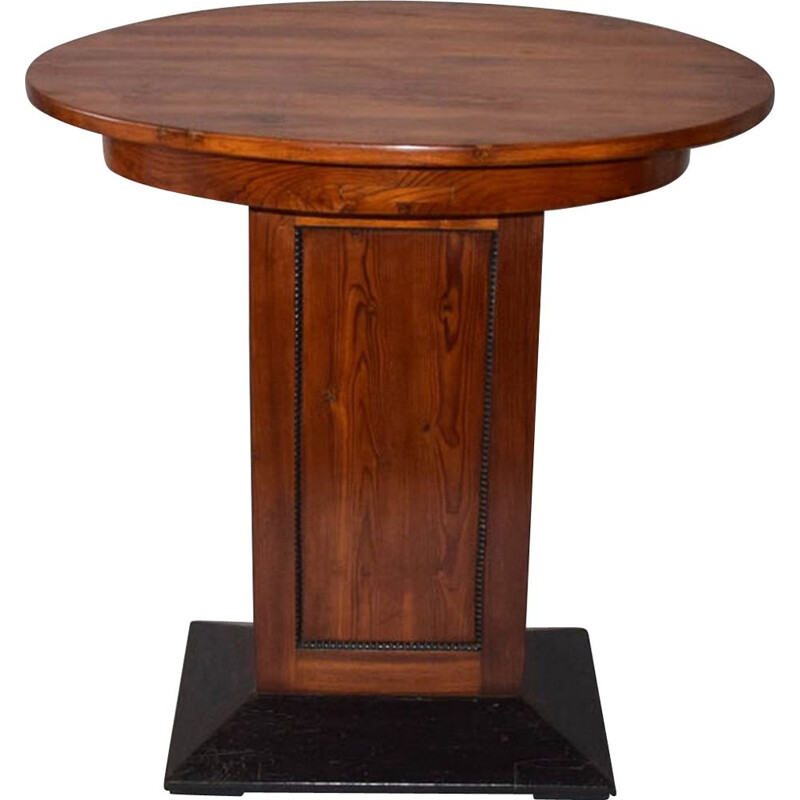 Mesa de café oval em madeira Vintage Art Deco, 1930