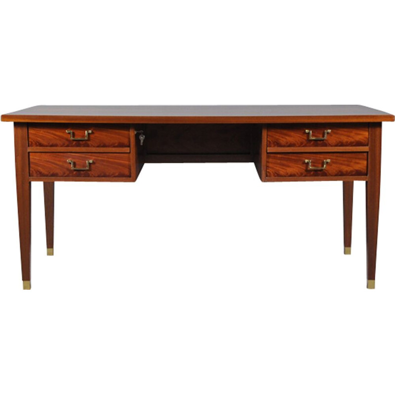 Vintage Mahogany Writing Desk, France, 1950s