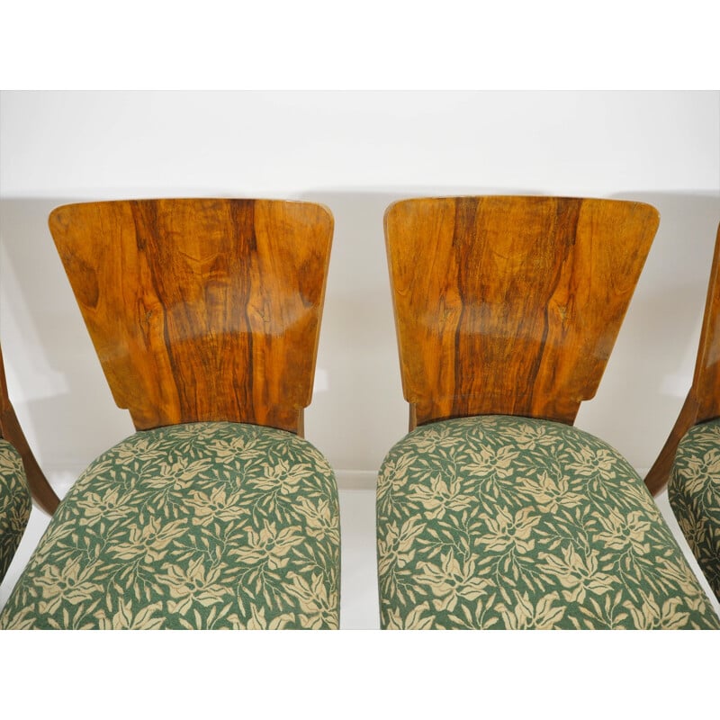 Vintage Art Deco Dining Chairs by Jindřich Halabala for UP Závody, 1940s, Set of 4