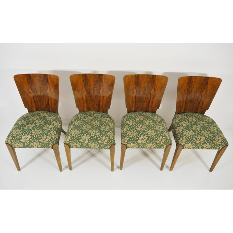 Vintage Art Deco Dining Chairs by Jindřich Halabala for UP Závody, 1940s, Set of 4