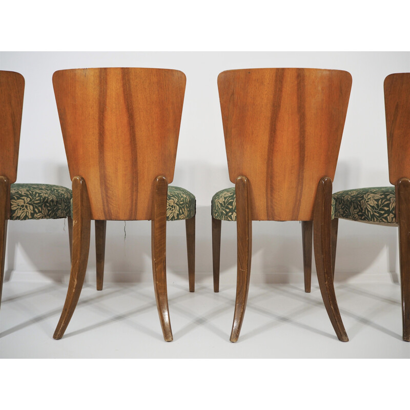 Vintage Art Deco Dining Chairs by Jindřich Halabala for UP Závody, 1940s, Set of 4