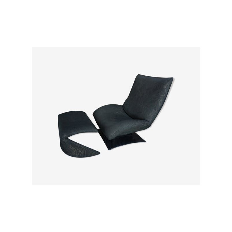 Vintage "Wave" armchair and ottoman F7665 by Peter Van Der Ham for Artifort