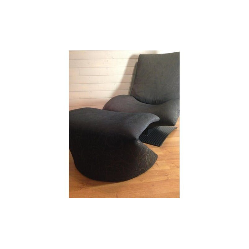 Vintage "Wave" armchair and ottoman F7665 by Peter Van Der Ham for Artifort