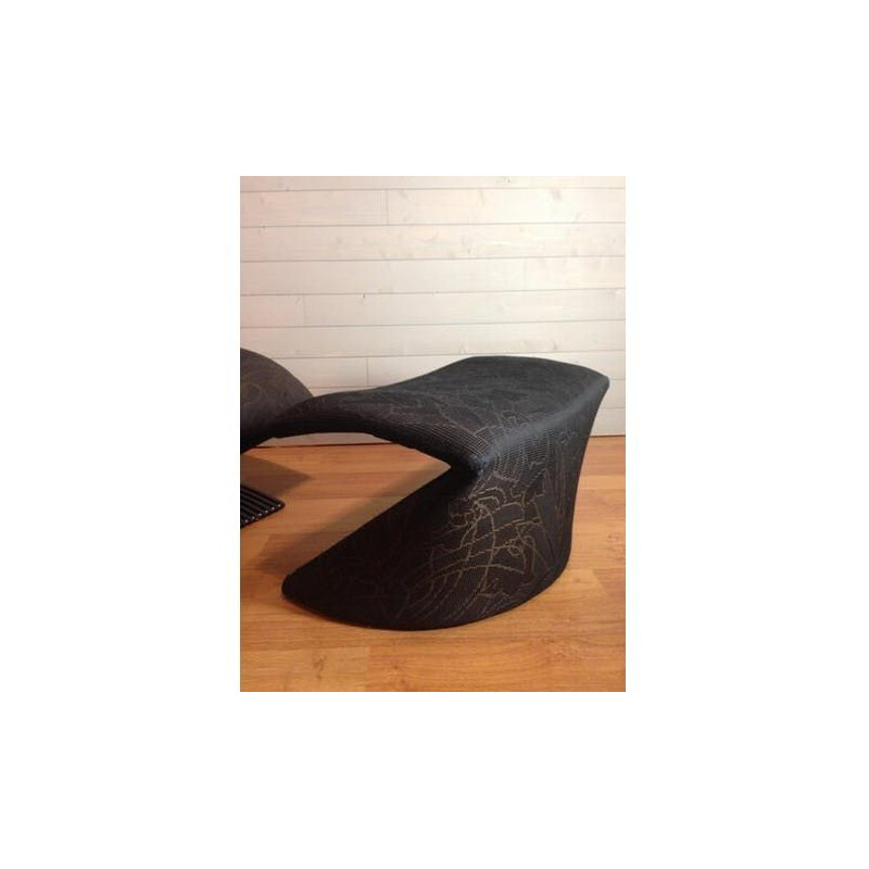 Fauteuil et ottoman vintage "Wave" F7665 par Peter Van Der Ham pour Artifort