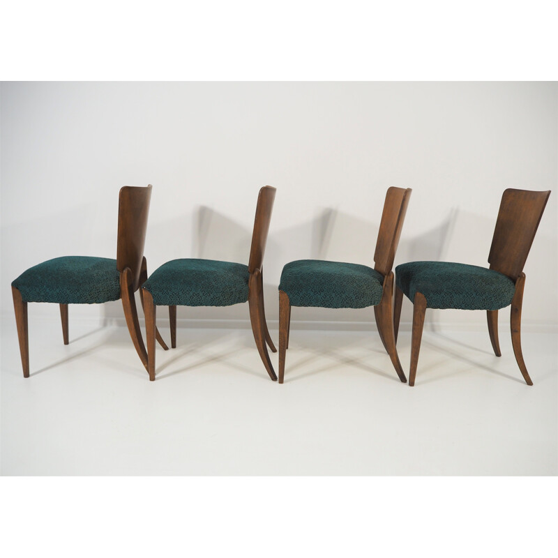 Vintage Art Deco Dining Chairs by Jindřich Halabala for UP Závody, 1940s, Set of 4