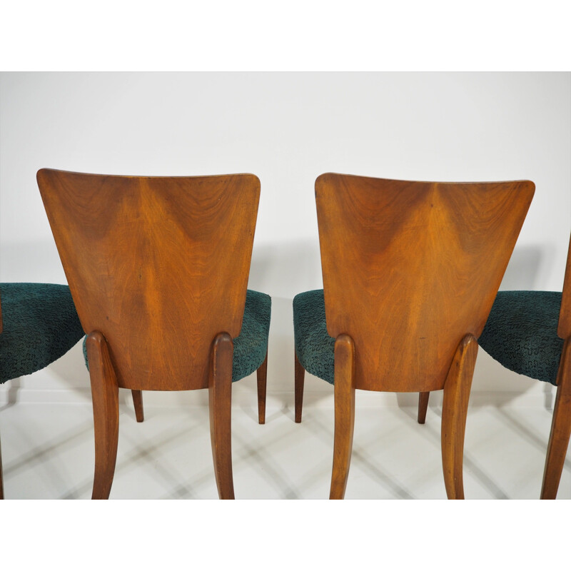 Vintage Art Deco Dining Chairs by Jindřich Halabala for UP Závody, 1940s, Set of 4