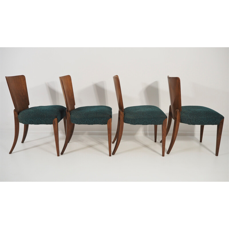 Vintage Art Deco Dining Chairs by Jindřich Halabala for UP Závody, 1940s, Set of 4