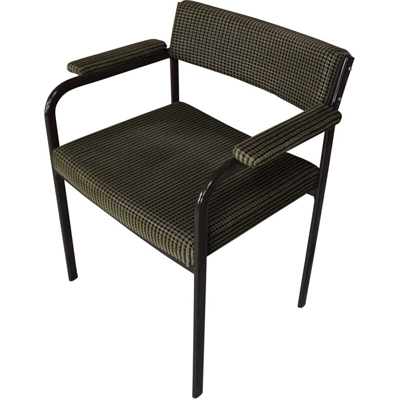 Vintage office armchair in velvet and metal structure 1960-1970