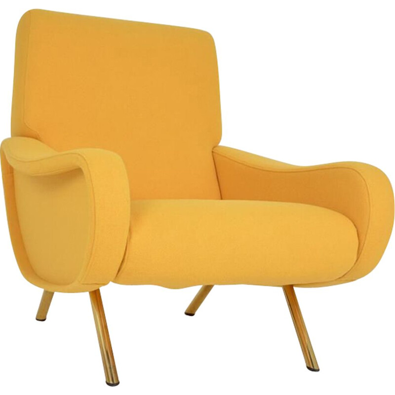 Fauteuil vintage "LADY" jaune de Marco ZANUSO