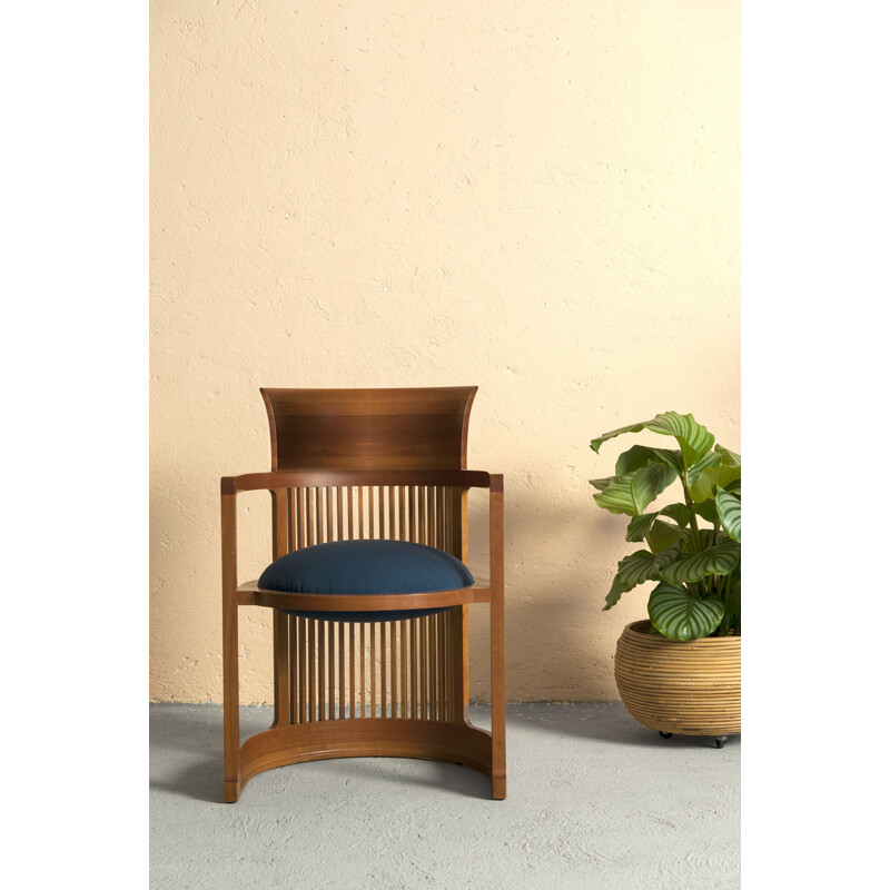 Set of 6 vintage 606 Barrel chairs by Frank Lloyd Wright for Cassina, 1980s