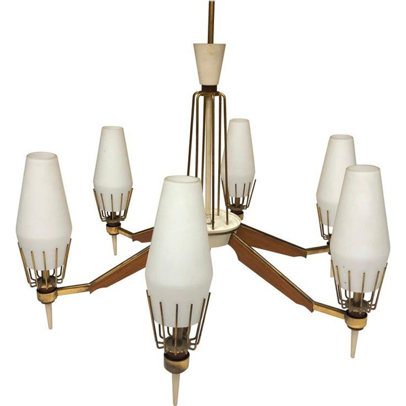 Mid-Century Modern Italian Chandelier, circa 1960