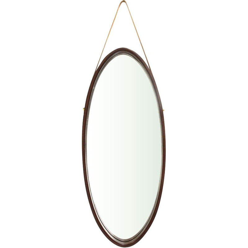 Vintage Italian mirror with oval frame, 1960s