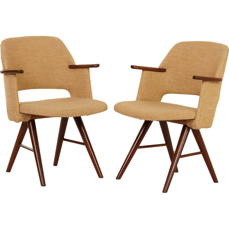 Pair of FT30 Dining Arm Chairs by Cees Braakman for Pastoe, 1950s