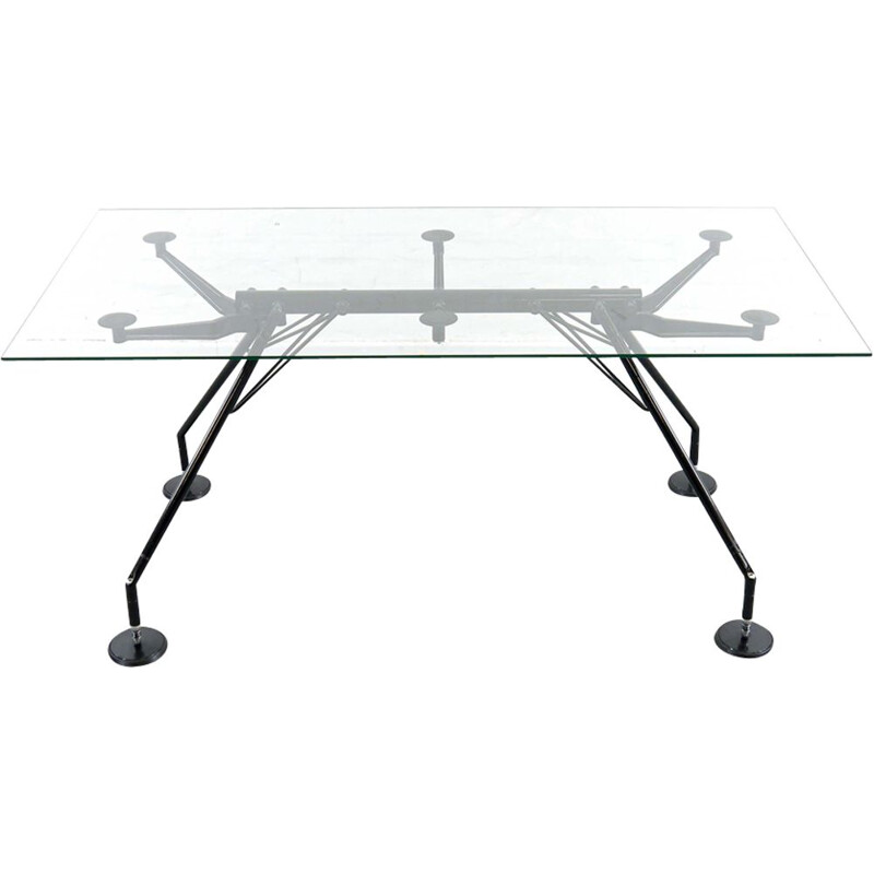 Vintage Nomos Black table by Norman Foster for Tecno, Italy, 1986