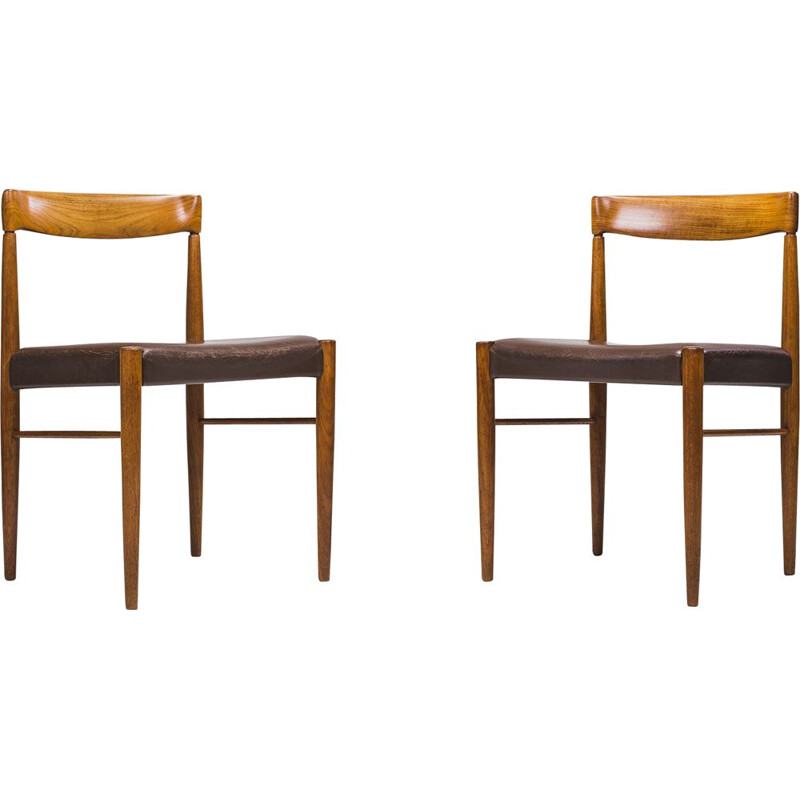 Lot de 2 chaises à repas en teck vintage par HW Klein pour Bramin, 1960