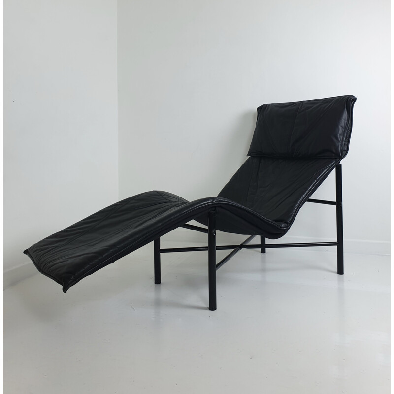 Black Leather ’Skye’ Chaise by Tord Björklund for Ikea, c.1980