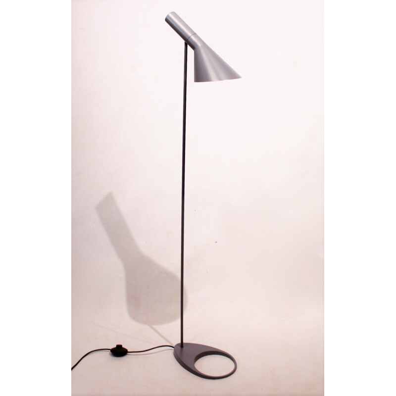 Grey floor lamp by Arne Jacobsen and Louis Poulsen,  1990s. 