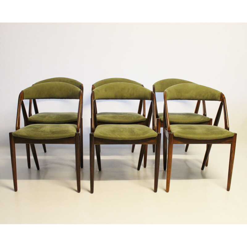 Vintage set of 6 dining chairs, model 31, by Kai Kristiansen and Schou Andersen, 1960s