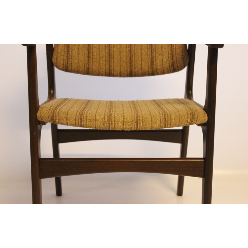 Set van 4 vintage teakhouten fauteuils van Erik Buch, 1960