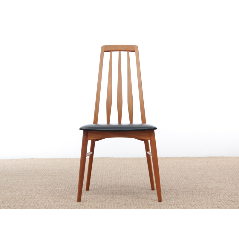 Set of 4 vintage Scandinavian teak chairs model Eva by Niels Koefoed