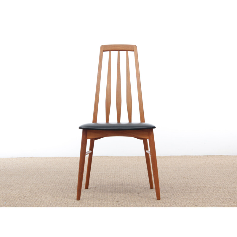 Suite de 4 chaises scandinaves vintage en teck modèle Eva par Niels Koefoed