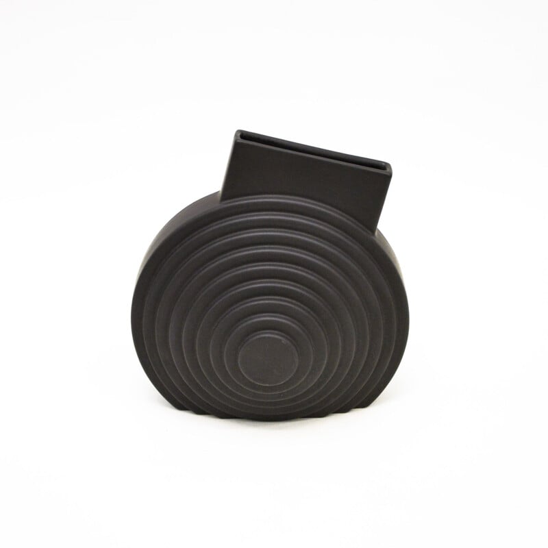 Italian Vintage Vase In Black Ceramics, 1960