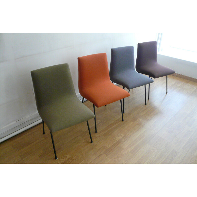 Set of 4 Meuble TV chairs, Pierre PAULIN - 1950s