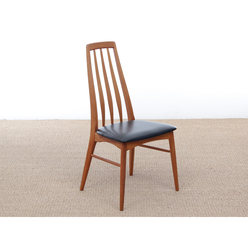 Set of 4 vintage Scandinavian teak chairs model Eva by Niels Koefoed