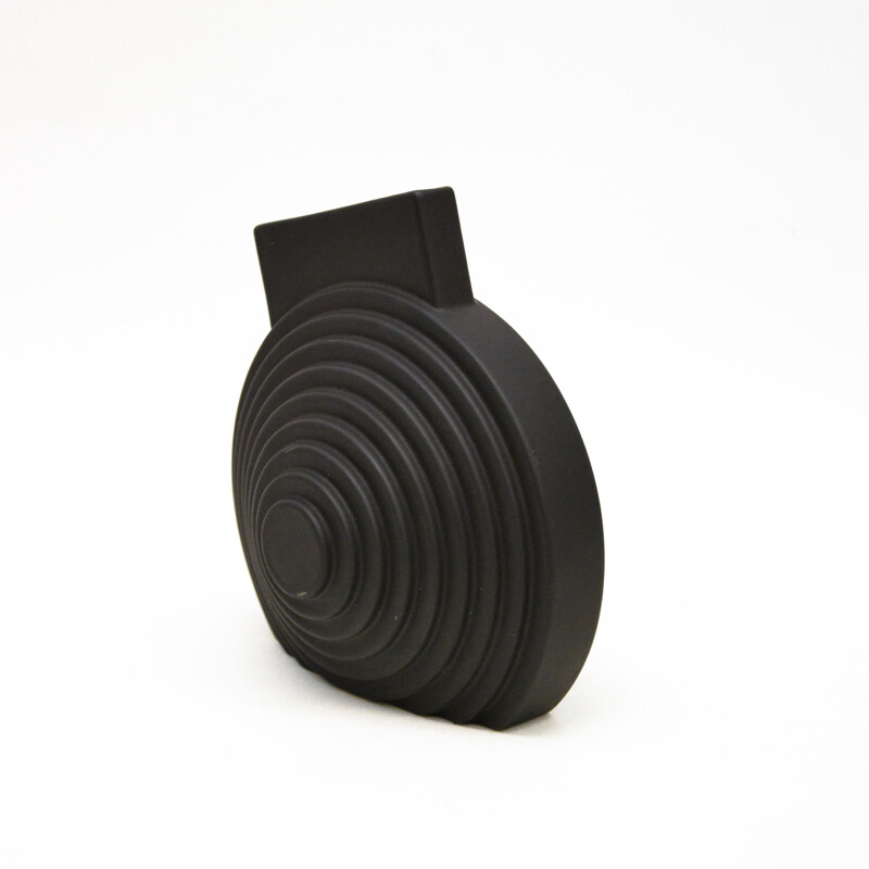 Italian Vintage Vase In Black Ceramics, 1960