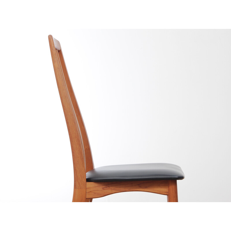 Suite van 4 Scandinavische vintage teakhouten stoelen model Eva van Niels Koefoed