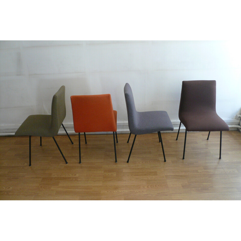 Set of 4 Meuble TV chairs, Pierre PAULIN - 1950s