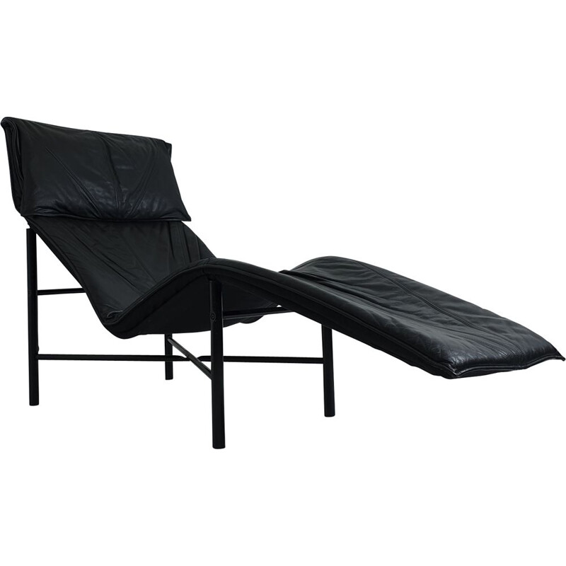 Black Leather ’Skye’ Chaise by Tord Björklund for Ikea, c.1980