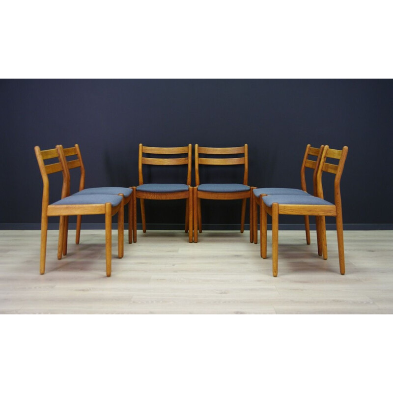 Set of 6 teak vintage chairs by Poul M. Volther, 1960s